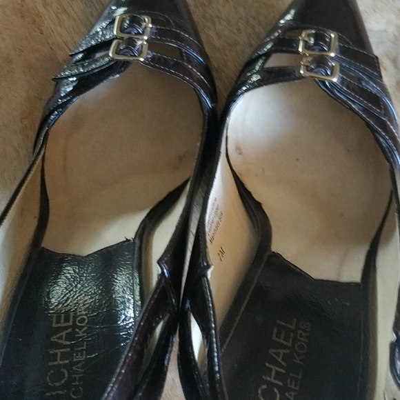 Michael kors brown patent sling backs sz7 exc cond - Picture 12 of 12